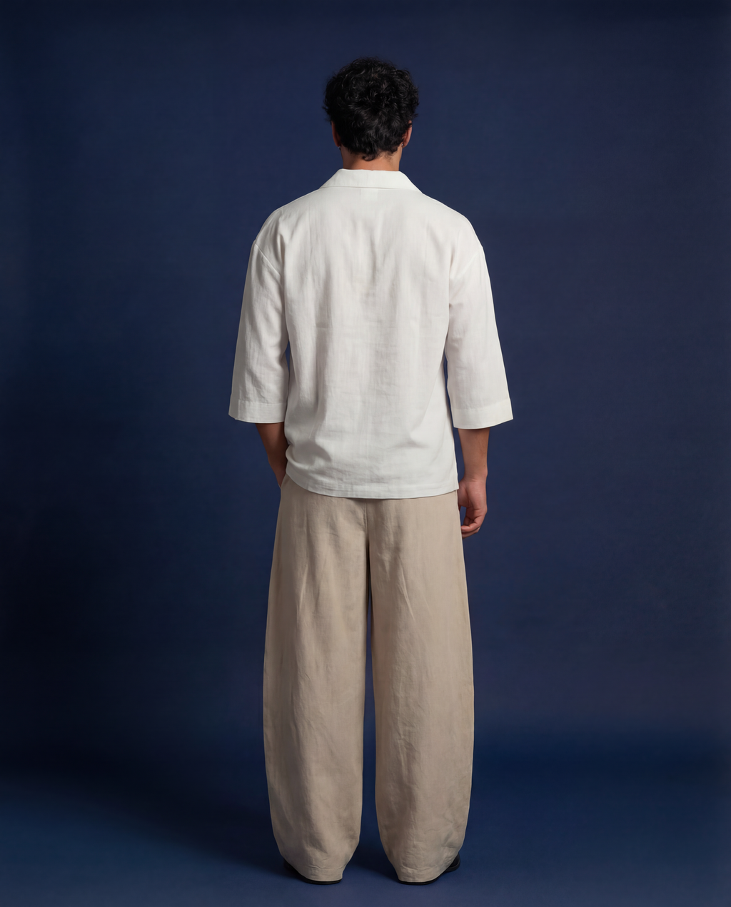 V-neck linen top