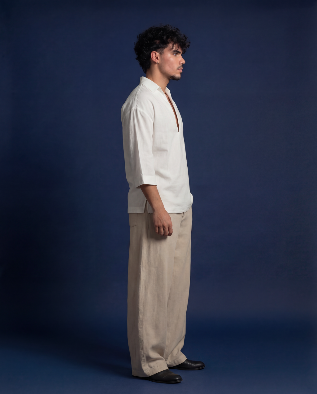 V-neck linen top