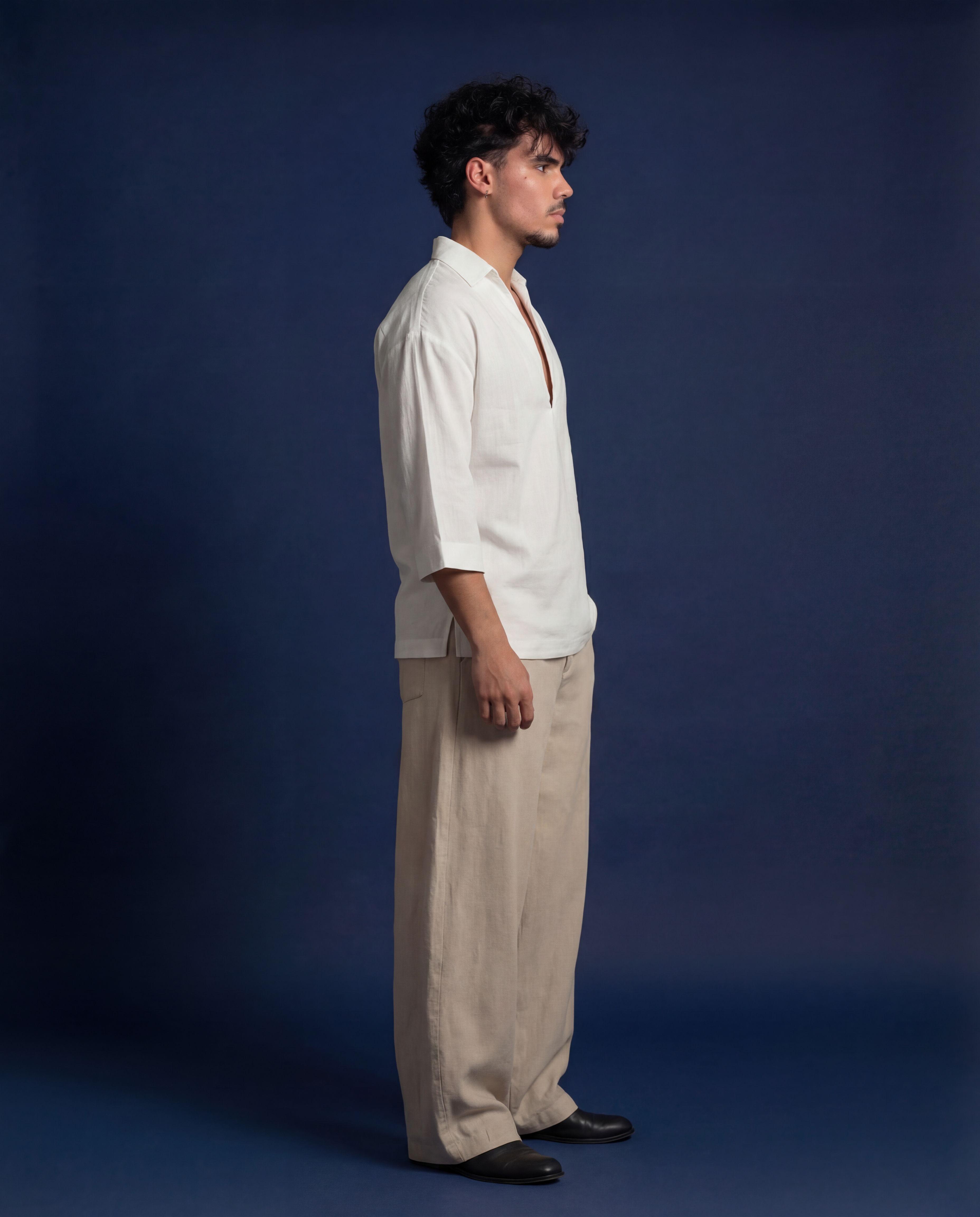 V-neck linen top